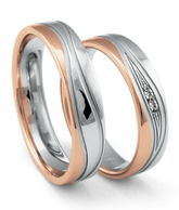 Fischer Trauringe Bicolor mit Diamanten - 38-07531-050/05-07531-050